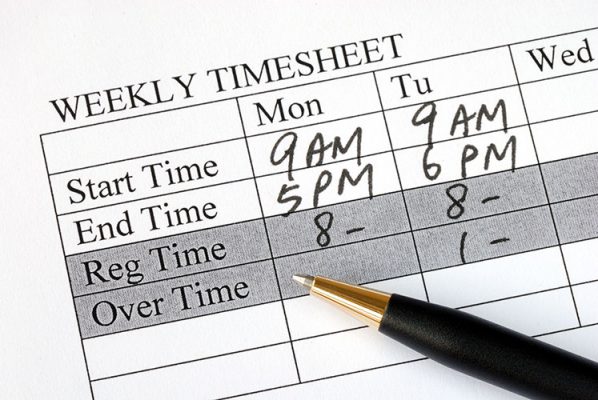 timesheet with pen