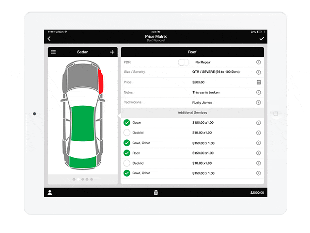 Technician can immediately find assigned work