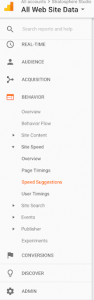 Google Analytics Menu Bar