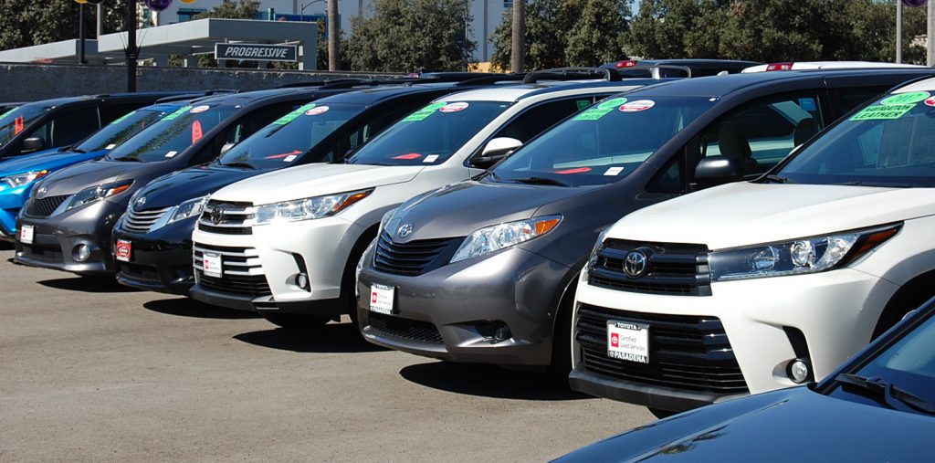 Used cars parked