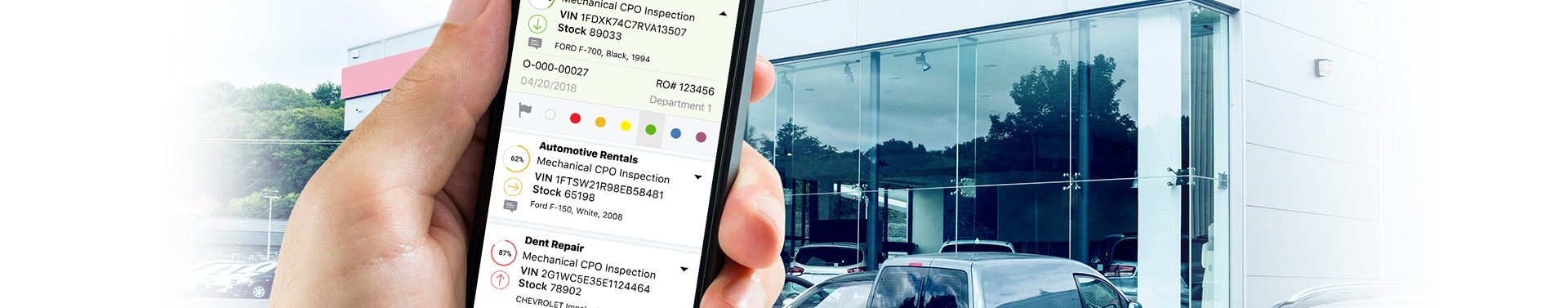 Dealership recon software on mobile device